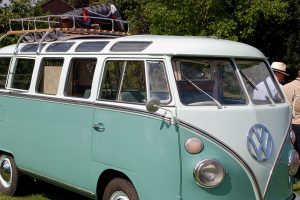 VW camper at a show.