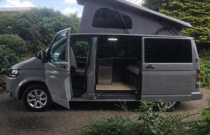 Bronte Camper Van Hire VW T6.1 campervan with pop top roof, ready for camping trips and festival weekends